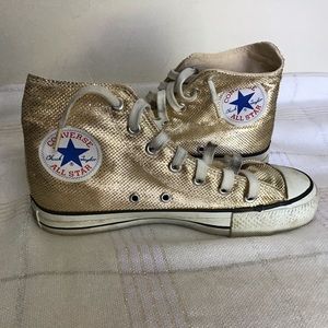 Converse Gold Lame’ high top shoes